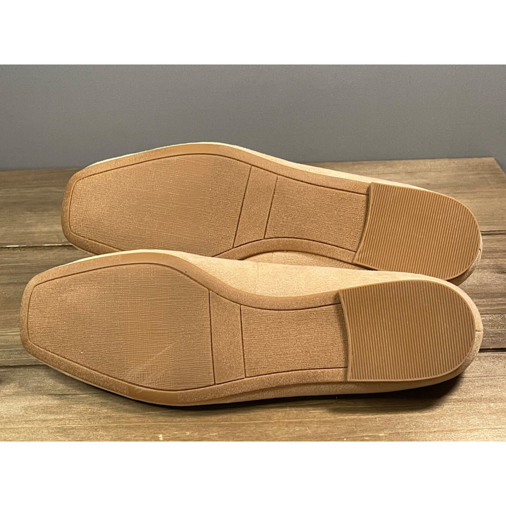 Nordstrom Rack Women's Aspen Flats Size 7.5 Light Tan Faux Suede Square Toe - Picture 9 of 12